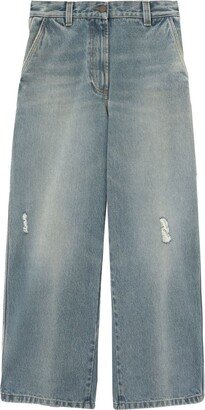 Wide leg denim jeans-AF