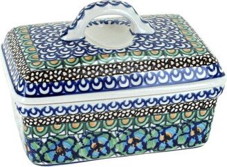 Blue Rose Pottery Blue Rose Polish Pottery Mardi Gras Butter Tub