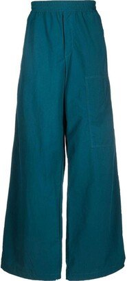 elasticated-waist wide-leg trousers-AB