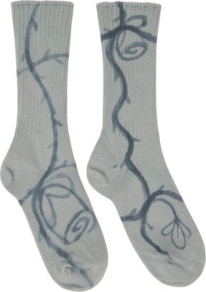 Blue Hand-Dyed Socks