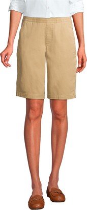 Women's Petite Mid Rise Elastic Waist Pull On 12 Knockabout Chino Bermuda Shorts