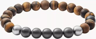 Fossil Outlet Tiger's Eye, Hematite And Steel Bracelet jewelry JOF00492040