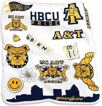 North Carolina A&T Aggies 50'' x 60'' Native Raschel Plush Throw Blanket