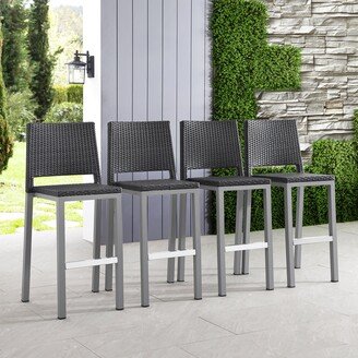 Corvus Plymouth Patio Aluminum 30-inch Outdoor Wicker Bar Stools