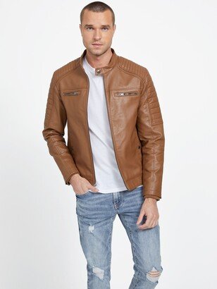 Guess Factory David Faux-Leather Hooded Jacket