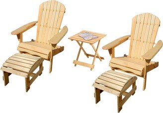 W Unlimited Adirondack Chair Conversation Set with Ottoman and 1 End Table