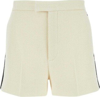 GG Logo Embroidered Tweed Shorts