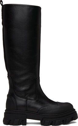 Black Cleated Tubular Boots