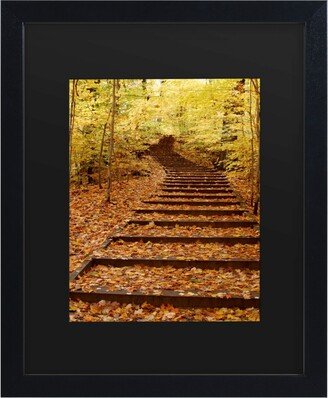 Kurt Shaffer Fall Stairway Matted Framed Art - 15 x 20