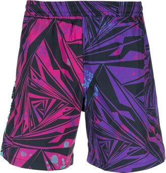 Geometric-Print Track Shorts