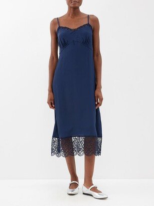 Lace-trim Crepe De Chine Slip Dress