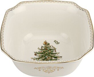 Christmas Tree Gold Square Bowl-AB