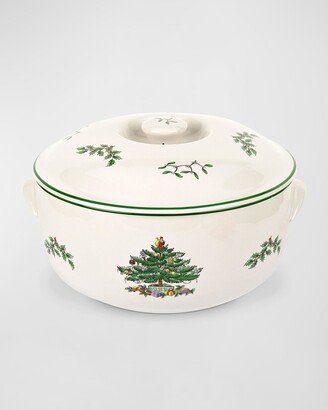 Christmas Tree Round Covered Casserole