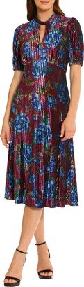 Floral Velvet Midi Dress