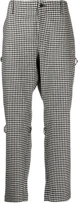 The Power For The People Houndstooth Rear-Zip Tapered Trousers