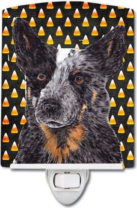 Australian Cattle Dog Candy Corn Halloween Portrait Ceramic Night Light