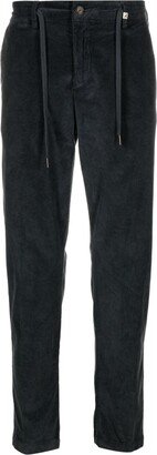 Drawstring Corduroy Tapered Trousers