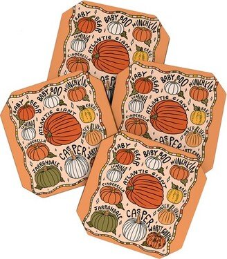 Doodle By Meg Types of Pumpkins Coaster Set