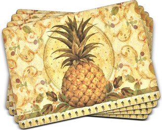 Golden Pineapple Placemats Set of 4 - 15.7 x 11.7 Inch