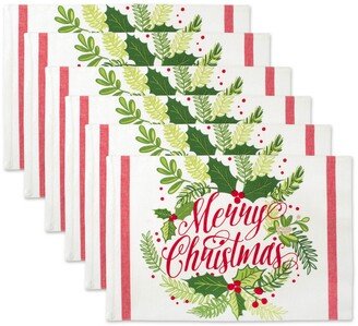 Merry Christmas Print Placemat, Set of 6