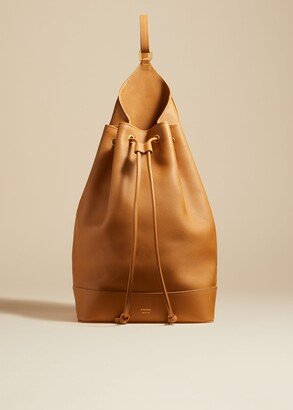 The Medium Greta Backpack in Nougat Pebbled Leather