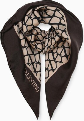 Beige silk scarf