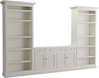 Casa Florentina Josephina 3-Piece Media Console with Open Bookcases