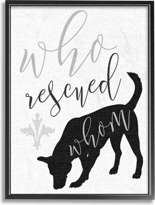 Who Rescued Whom? Dog Typography Framed Giclee Art, 11 x 14
