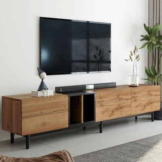 IGEMAN Modern TV Stand for 80'' TV with 3 Doors, Media Console Table, Entertainment Center