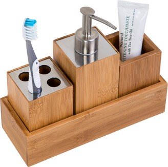 Bamboo 4-Piece Dispenser Set