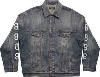 Logo-Print Buttoned Denim Jacket