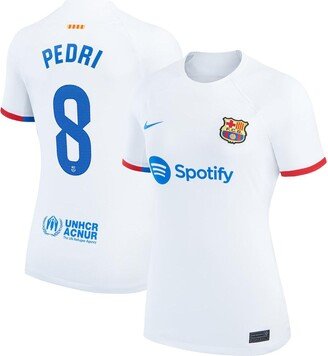 Women's Pedri White Barcelona 2023/24 Away Replica Jersey