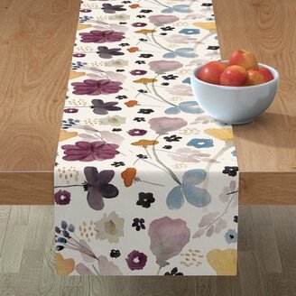 Table Runners: Watercolor Floral - Multi Table Runner, 72X16, Multicolor