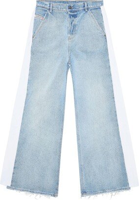 Side-Stripe Wide-Leg Jeans