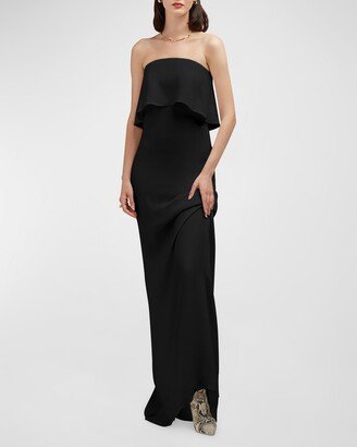 CARESTE Chiara Strapless Silk Column Gown