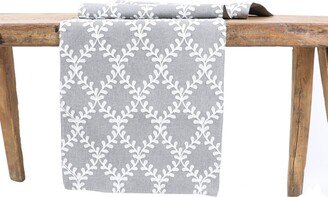 Piluki Leaf Crewel Embroidered Table Runner