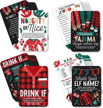 Big Dot of Happiness Christmas Pajamas - 4 Holiday Plaid PJ Party Games - 10 Cards Each - Gamerific Bundle