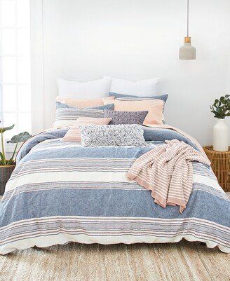 Tuscan Stripe Full/Queen Duvet Cover Set - Navy/Multi