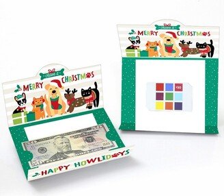 Big Dot of Happiness Christmas Pets - Cats and Dogs Holiday Party Money And Gift Card Holders - Set of 8