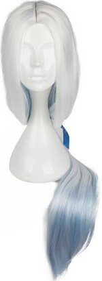 Unique Bargains Wigs Wigs for Women 39 White Blue with Wig Cap