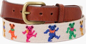 Oatmeal Dancing Bears Needlepoint Belt