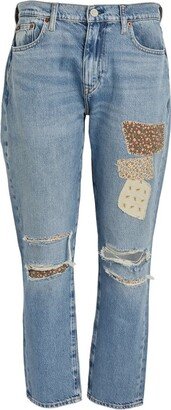 Patchwork Boyfriend Jeans