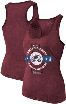 Women's Threads Burgundy Colorado Avalanche 2022 Stanley Cup Champions Racerback Tank Top