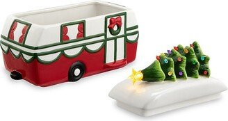 Mr. Christmas Lit Camper Ceramic Cookie Jar