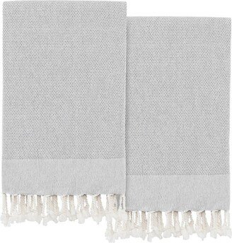 2pc Turkish Cotton Fun in Paradise Pestemal Beach Towel Gray