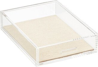 The 1-Compartment Narrow Luxe Acrylic Jewelry Drawer Clear/Linen