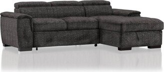 Cummingham Converting Chenille Sectional Sofa Dark Gray - HOMES: Inside + Out