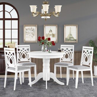 Sunmory Farmhouse Rustic Style 5-piece Wooden Dining Set