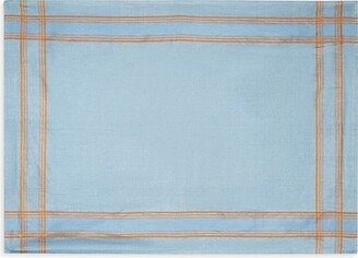 French Home Laguiole Boulevard Denim & Terracotta Linen Tablecloth