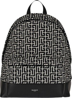 Backpack with jacquard monogram